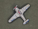 Vintage WWII Alfred Philippe Crown Trifari Rhinestone Airplane Pin