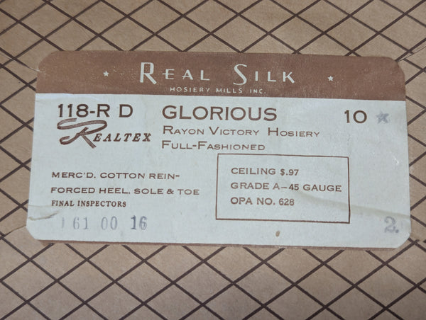 Vintage WWII Real Silk Victory Hosiery Stockings in Original Packaging