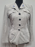 Vintage WWII WAVES Women's Navy Seersucker Uniform Jacket 