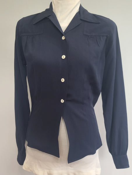 WAVES Navy Blue Blouse <br> (B-39" W-30")