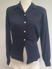 WAVES Navy Blue Blouse <br> (B-39" W-30")
