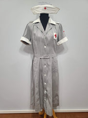 WWII American Red Cross Gray Lady Short Sleeve Uniform Dress & Hat