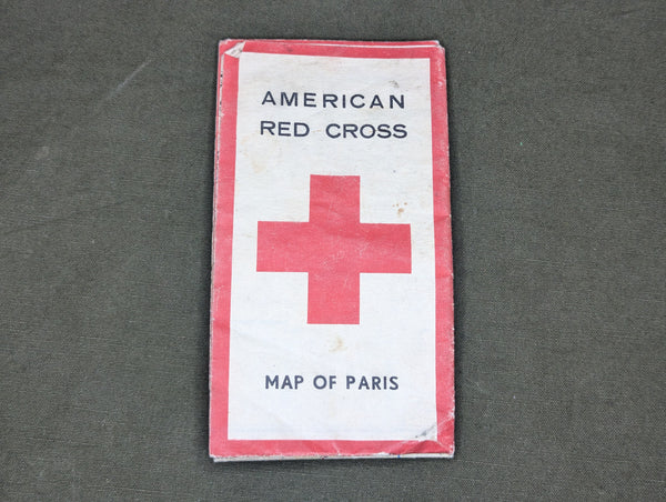 WWII American Red Cross Paris Map Printed on German Map!