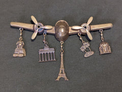 B-25 Plane Pin with City Charms