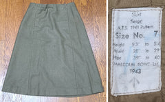 WWII British ATS Skirt 1943 Women's Uniform
