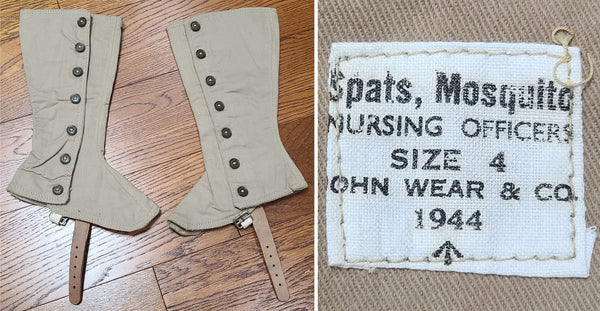 WWII British Nurse Officer Spats Nursing Leggings ATS