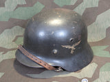 WWII German Double Decal Luftwaffe Helmet M35 Stahlhelm ET64
