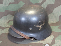 WWII German Double Decal Luftwaffe Helmet M35 Stahlhelm ET64
