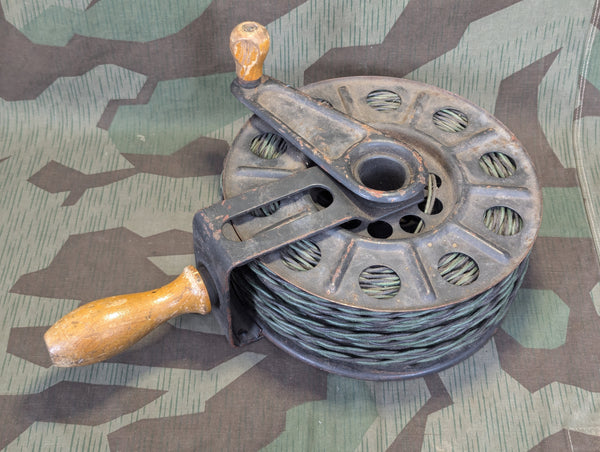 Large Wehrmacht Cable Reel 1940 with 2 Strand Wire
