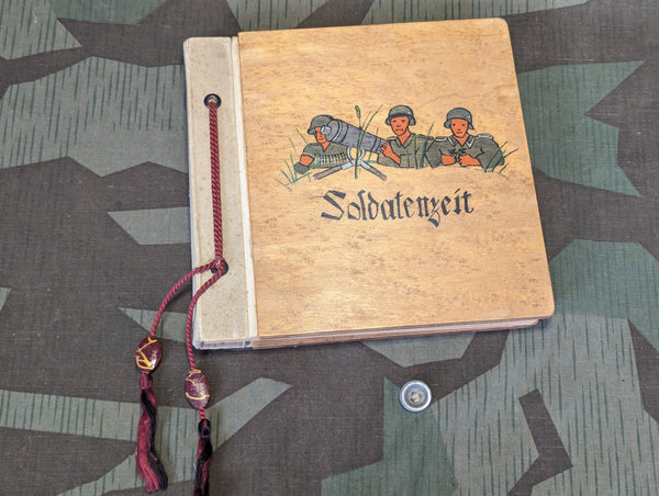 Empty Photo Album Soldatenzeit Hand Painted Wood Cover 9 Battr. Regt.257