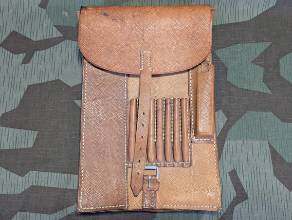WWII German Unissued M35 Map Case 1942 Brown Leather