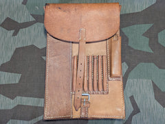 WWII German Unissued M35 Map Case 1942 Brown Leather