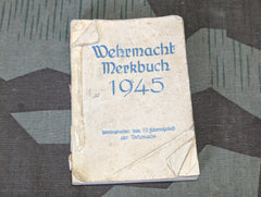 Wehrmacht 1945 Merkbuch Pocket Calendar Book AS-IS