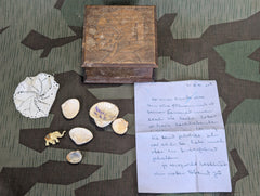 Wooden Box, Love Letter & Seashells 1944 France (Soldier & DRK Nurse)