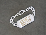 WWII My Man is in the Navy Hands Off Sweetheart Bracelet
