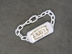 WWII My Man is in the Navy Hands Off Sweetheart Bracelet