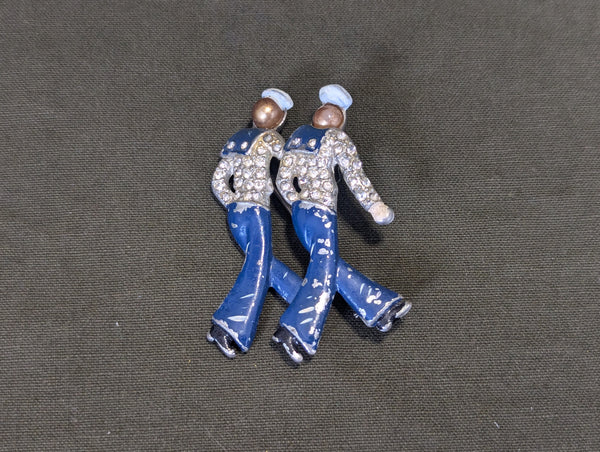 Rhinestone Navy Sailor Pin
