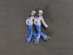 Rhinestone Navy Sailor Pin