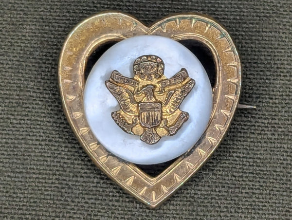 Small US Eagle Heart Sweetheart Pin