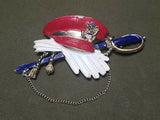 Army Hat with Gloves and Sword Brooch