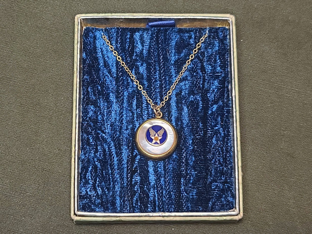 WWII US Army Air Corps Sweetheart Locket Necklace in Box