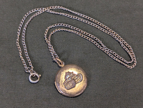 WWII US Army Tank Locket Sweetheart Necklace