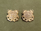 WWII US Coast Guard SPARS Collar Insignia Set Screwback