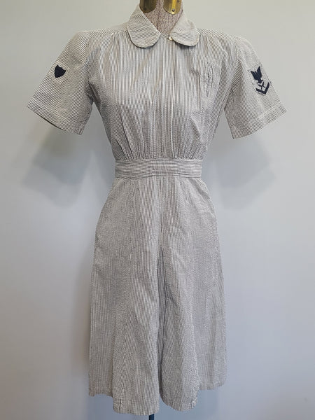 Coast Guard SPARS Seersucker Work Uniform Dress <br> (B-34" W-23" H-31")