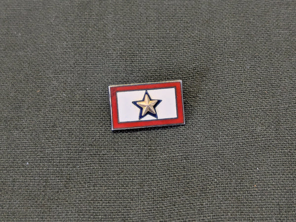 Enamel Gold Star Flag Pin Sterling KIA