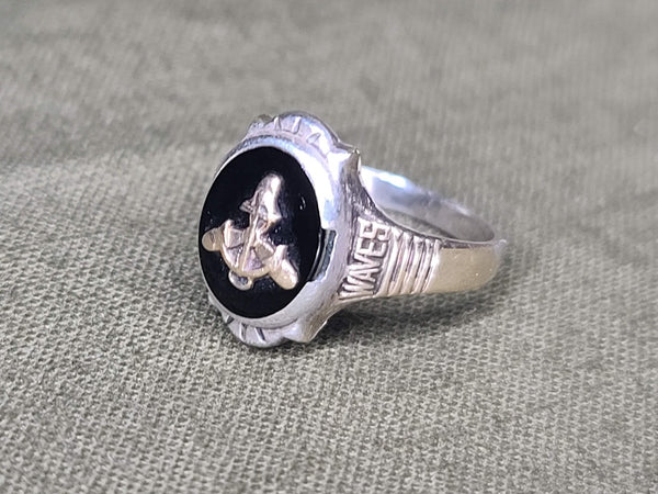 WWII US Navy WAVES Ring (Size 5) Jostens 10K Sterling