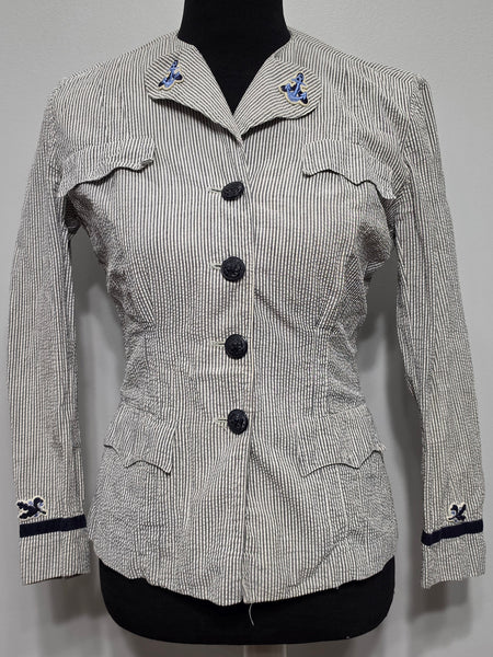 WWII US Navy WAVES Women's Seersucker Supply Officer's Uniform Jacket