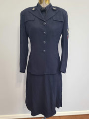 WWII US Navy WAVES Women's Uniform: Jacket Skirt Blouse & Tie (Named)