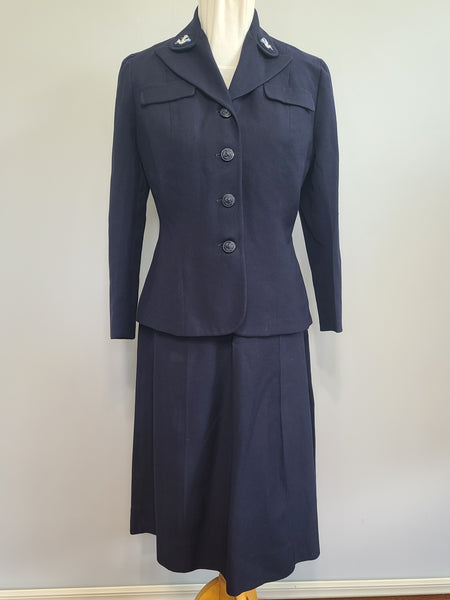 Navy WAVES Uniform: Jacket and Skirt <br> (B-38" W-31" H-42")
