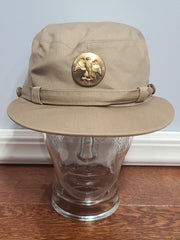 WAAC Khaki Hobby Hat with Enlisted Walking Eagle Emblem (Size 21 1/2)