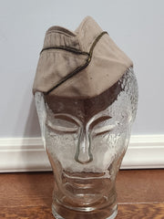 WWII Women's Army Corps WAC Khaki Officer Garrison Cap Hat (Size 23)