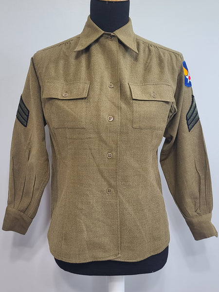 Women's WAC OD Wool Blouse (Air Corps Patch) <br> (40" Bust)