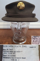 WWII Women's Army Corps WAC WAAC Uniform OD Hobby Hat (Size 23 1/2) Stetson