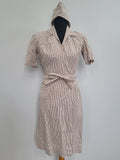 ANC Seersucker Hospital Dress and Hat <br> (B-36" W-26.5" H-36")