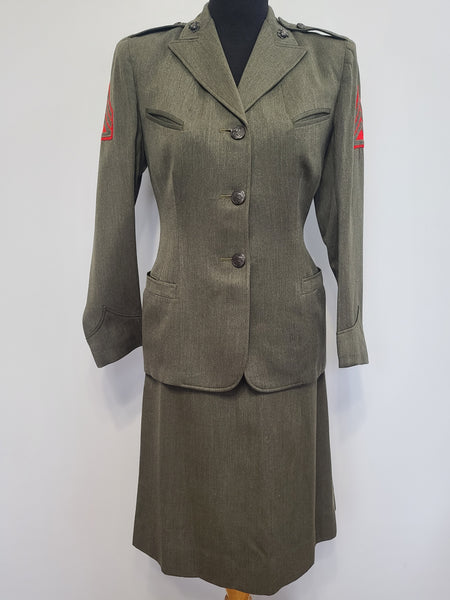 WWII Women's Marine Corps Uniform Jacket and Skirt Named USMCWR