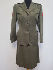 WWII Women's Marine Corps Uniform Jacket and Skirt Named USMCWR