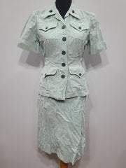 Marine Corps Seersucker Jacket & Skirt (Bakelite Insignia)<br> (B-36" W-27" H-36")