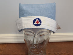Nurse's Aide Coif Hat Red Cross / Civil Defense