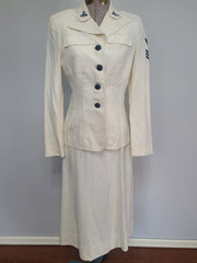 US Navy WAVES White Uniform Jacket & Skirt <br> (B-36" W-24" H-34")