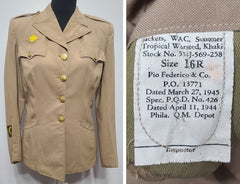 WAC Enlisted Tropical Worsted Khaki Jacket 16R <br> (38" Bust)
