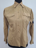 AS-IS Women's Khaki Wool Blouse <br> (39" Bust)