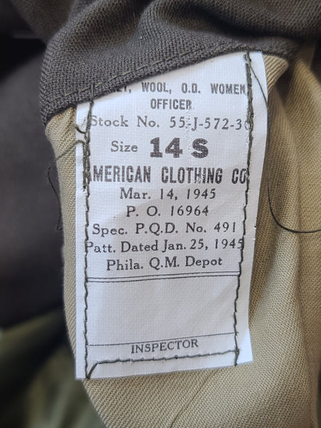 WAC Officer Jacket 14S Cutter Tags <br> (B-35" W-31")
