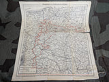 Husaren-Regiment 1914 -1916 Map of France, Belgium & Eastern Front