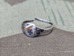 Silver Enamel Small German Ring AS-IS