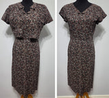 Black and Brown Print Dress and Short Sleeve Top <br> (B-38" W-30" H-36")