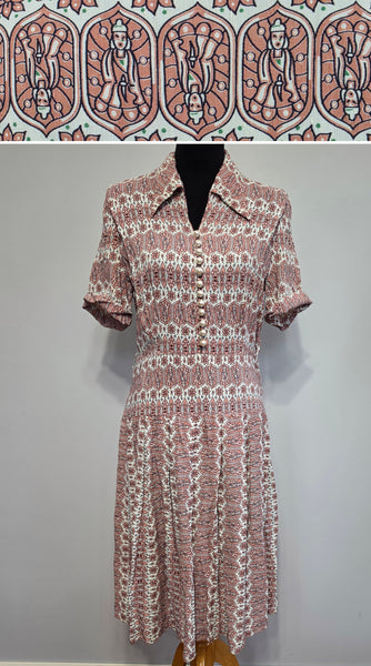 Pink Buddha Stained Glass Novelty Print Dress <br> (B-39" W-30" H-38")